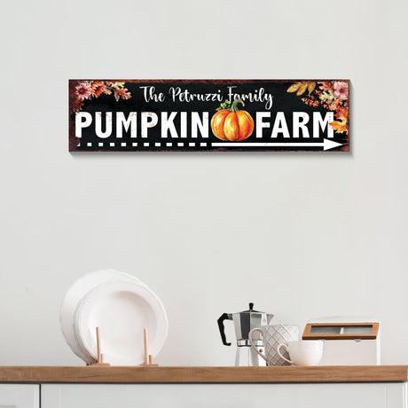 36in Personalized Family Name Fall Wall Decor - Autumn Harvest Decor for a Personalized Seasonal Touch