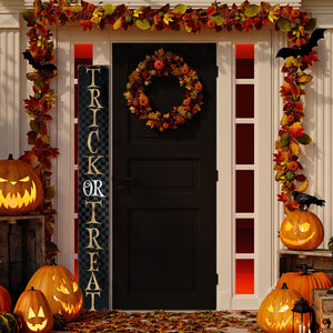 72in Trick or Treat Halloween Welcome Porch Sign Standing Front Door Decor Halloween Decoration Rustic Modern Farmhouse Entryway Board
