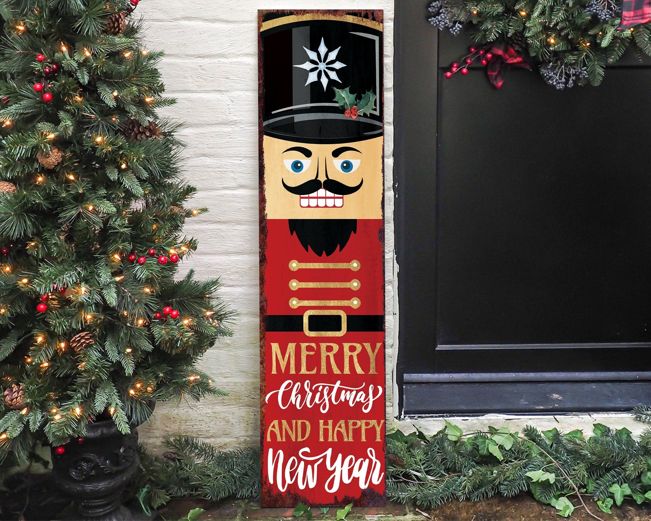 36in-Nutcracker-Christmas-Porch-Sign-Front-Porch-Christmas-Welcome-Sign,-Rustic-Modern-Farmhouse-Entryway-Board-