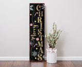 36in Merry Christmas Porch Sign - Front Porch Christmas Welcome Sign, Rustic Modern Farmhouse Entryway Board