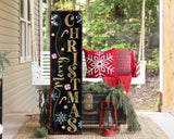 36in Merry Christmas Porch Sign - Front Porch Christmas Welcome Sign, Rustic Modern Farmhouse Entryway Board