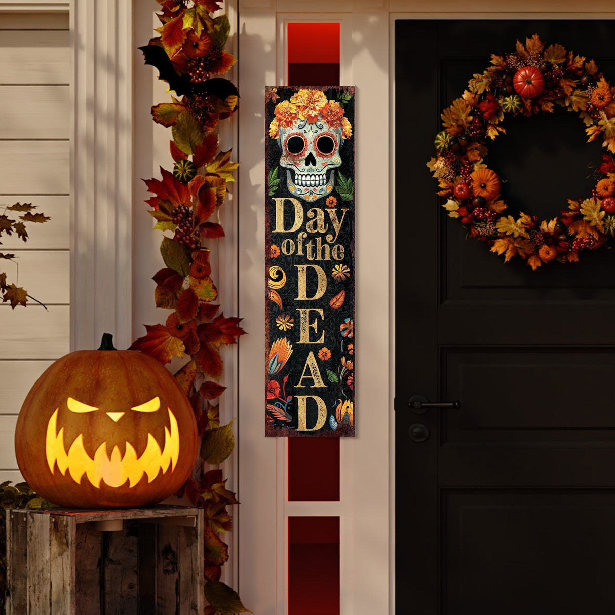 36in Day of the Dead Sugar Skull Porch Sign