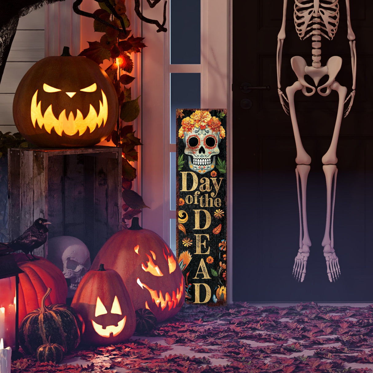 36in Day of the Dead Sugar Skull Porch Sign
