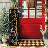 36in Merry Christmas Porch Sign - Front Porch Christmas Welcome Sign, Rustic Modern Farmhouse Entryway Board