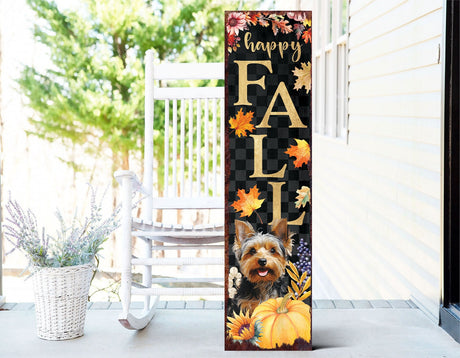 36in Hello Fall Personalized Pet Porch Sign - Front Porch Fall Welcome Sign with Vintage Autumn Decoration, Modern Farmhouse Entryway Porch Decor
