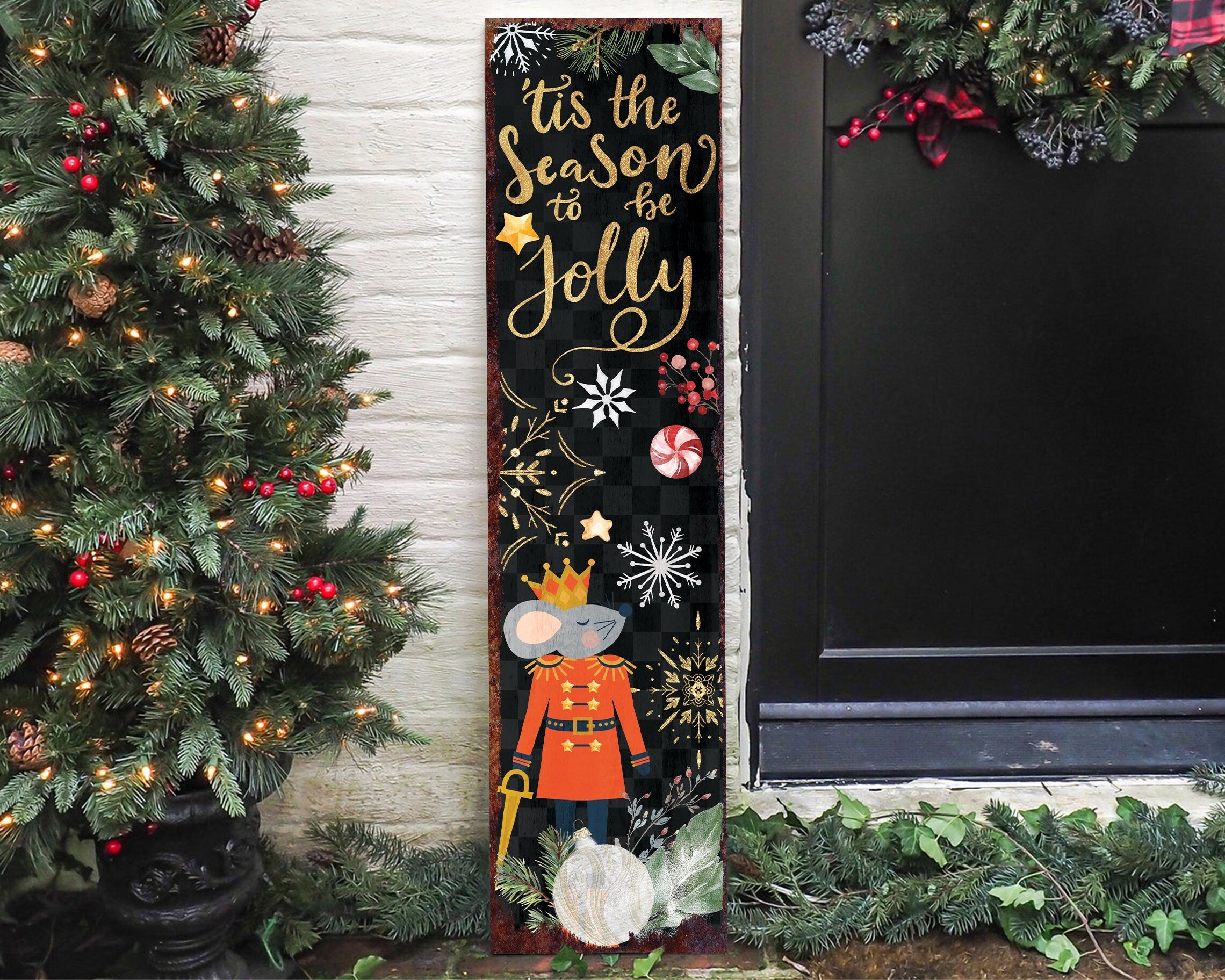 36in-'Tis-the-Season-to-be-Jolly-Christmas-Porch-Sign-Front-Porch-Christmas-Welcome-Sign,-Rustic-Modern-Farmhouse-Entryway-Board-