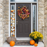 72in Welcome Fall Porch Sign - Front Porch Autumn Welcome Sign, Rustic Modern Farmhouse Entryway Board
