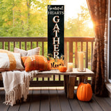 36in "Grateful Hearts Gather Here" Fall Porch Sign - Rustic Wooden Decor for Front Door Display during Autumn Celebrations