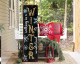 36in "Walking in a Winter Wonderland" Christmas Porch Sign - Front Porch Christmas Welcome Sign, Rustic Modern Farmhouse Entryway Board
