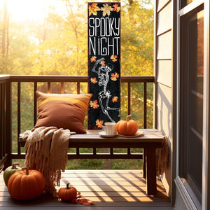 36in Spooky Night Halloween Porch Sign - Front Porch Halloween Welcome Sign, Rustic Modern Farmhouse Entryway Board