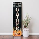 36in "Grateful Hearts Gather Here" Fall Porch Sign - Rustic Wooden Decor for Front Door Display during Autumn Celebrations