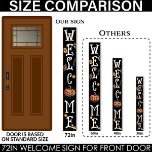 72in Jack-o-Lantern Halloween Porch Sign | Front Porch Welcome Sign | Halloween Decoration | Farmhouse Entryway Porch Decor