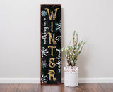 36in "Walking in a Winter Wonderland" Christmas Porch Sign - Front Porch Christmas Welcome Sign, Rustic Modern Farmhouse Entryway Board