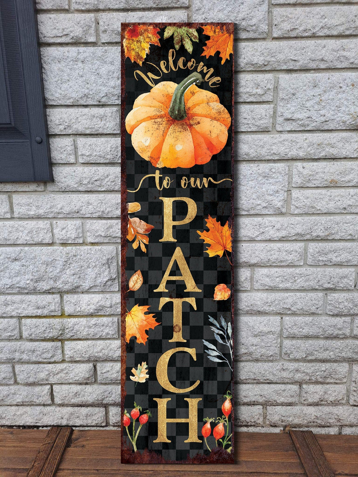 36in Welcome to Our Patch Porch Sign - Front Porch Fall Welcome Sign, Vintage Autumn Decoration, Farmhouse Entryway Porch Decor