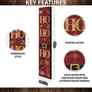 48in "Ho Ho Ho" Christmas Porch Sign - Front Porch Christmas Decor Welcome Sign, Rustic Modern Farmhouse Entryway Board