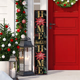 48in "Home Sweet Home" Christmas Porch Sign - Front Porch Christmas Welcome Sign, Rustic Modern Farmhouse Entryway Board