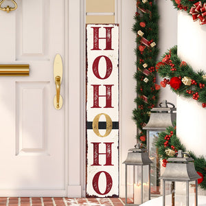 48in "Ho Ho Ho" Christmas Porch Sign | Front Porch Welcome Decor | Rustic Modern Farmhouse Entryway Board