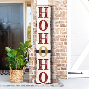 48in "Ho Ho Ho" Christmas Porch Sign | Front Porch Welcome Decor | Rustic Modern Farmhouse Entryway Board