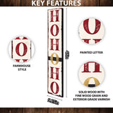 48in "Ho Ho Ho" Christmas Porch Sign | Front Porch Welcome Decor | Rustic Modern Farmhouse Entryway Board