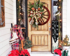 48in "Walking in a Winter Wonderland" Christmas Porch Sign - Front Porch Christmas Welcome Sign, Rustic Modern Farmhouse Entryway Board