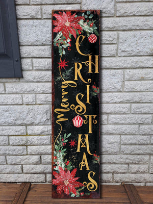 36in Merry Christmas Porch Sign - Front Porch Christmas Sign, Rustic Modern Farmhouse Entryway Decor