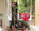 48in Rustic Farmhouse Christmas Porch Sign | 'It's The Most Wonderful Time of The Year' |  Front Porch Welcome Sign | Holiday Entryway Decor