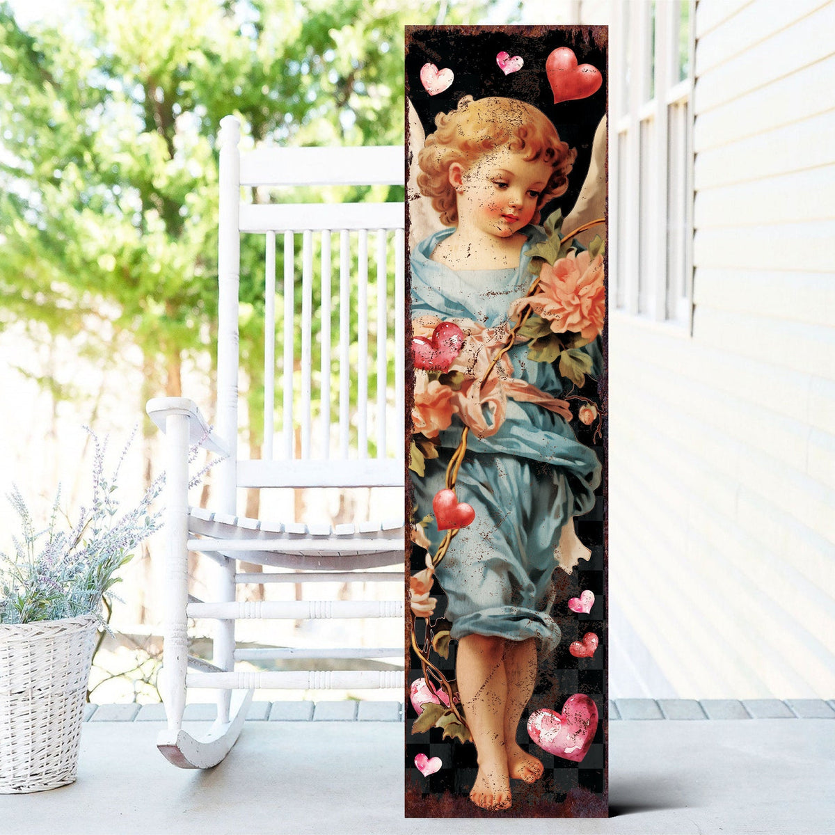 Rustic Modern Farmhouse Entryway Board - 36in Cupid Valentine's Day Po ...