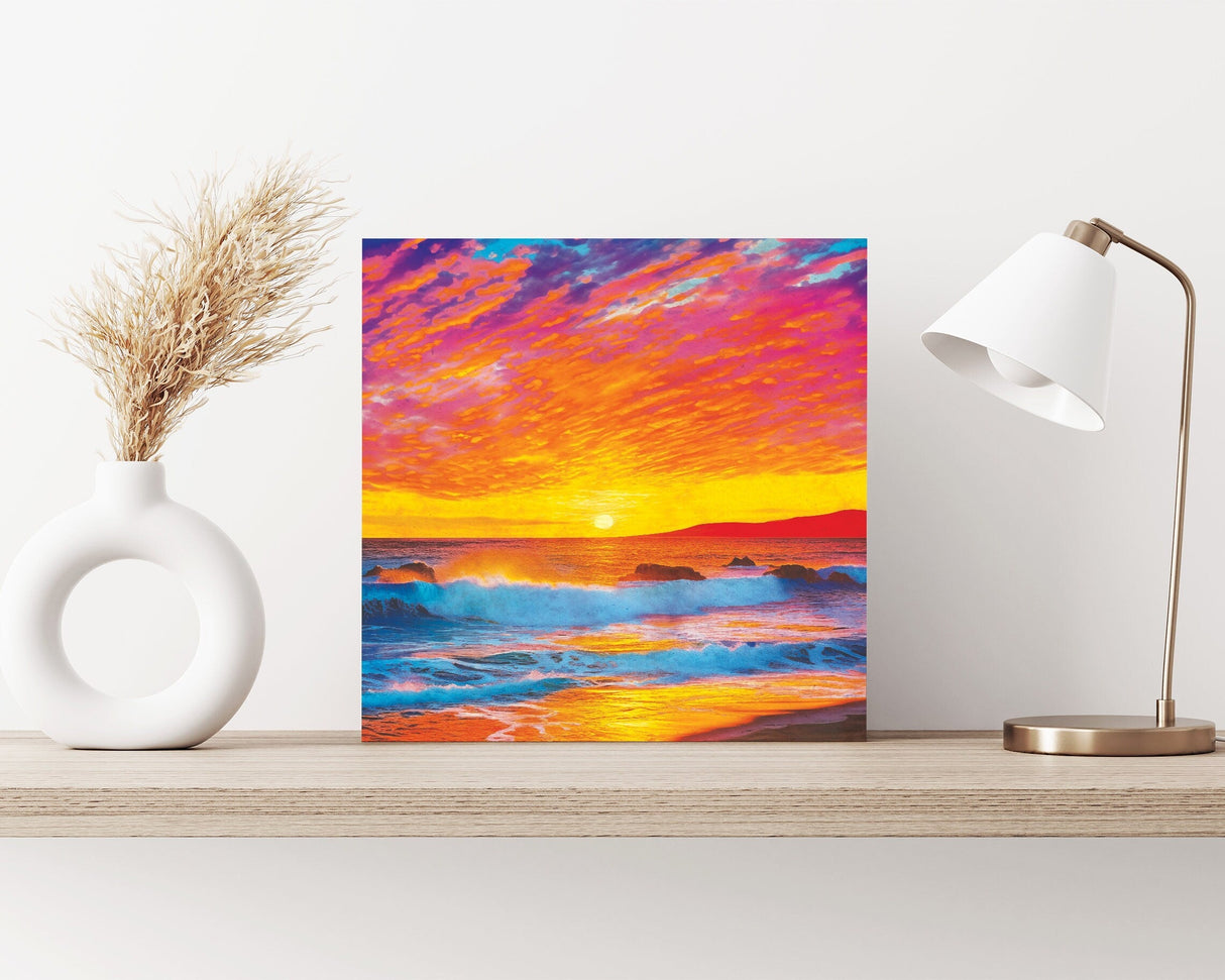 12in Sunset Paints the Sky Canvas Wall Art, Wall Canvas Printing, Canvas Wall Art, Living Room Decor