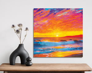 12in Sunset Paints the Sky Canvas Wall Art, Wall Canvas Printing, Canvas Wall Art, Living Room Decor