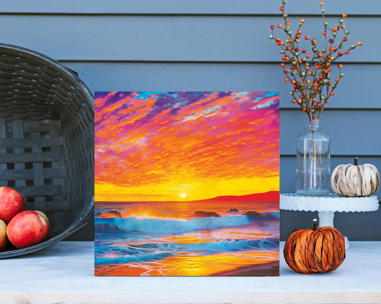 12in Sunset Paints the Sky Canvas Wall Art, Wall Canvas Printing, Canvas Wall Art, Living Room Decor