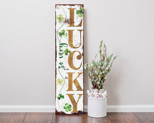 36-Inch Rustic Modern Farmhouse Entryway St. Patrick's Day 'So Very Lucky' Sign for Front Porch, St.Patrick's Outdoor Decor for Front Door