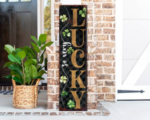 36in  St. Patrick's Day 'So Very Lucky' Sign for Front Porch, Green St.Patrick's Decor for Front Door