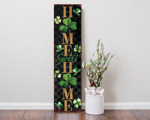36in Rustic Modern Farmhouse St. Patrick's Day "Home Sweet Home" Sign for Front Porch, St.Patrick's Outdoor Decor for Front Door