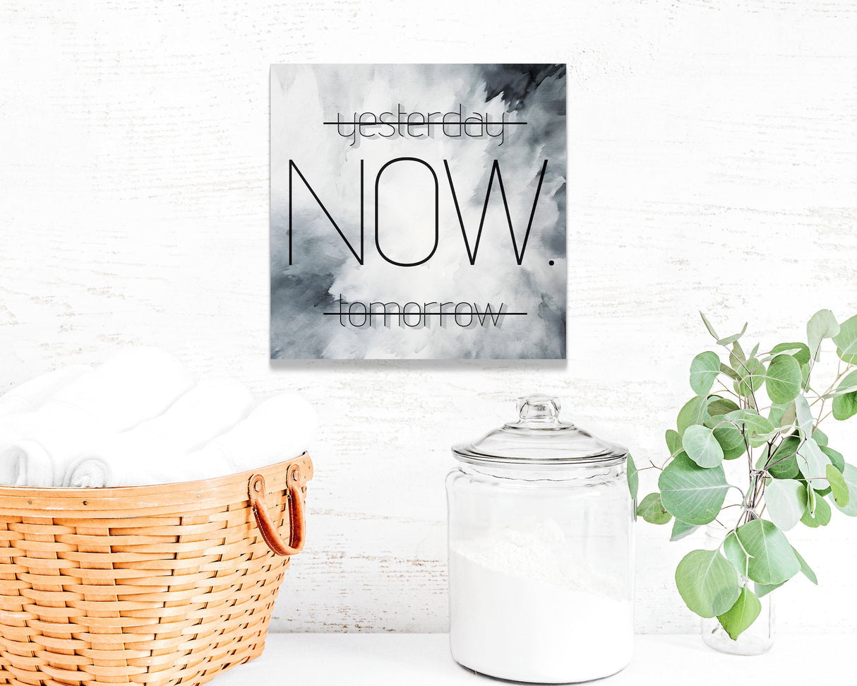 12in 'Yesterday Now Tomorrow' Modern Farmhouse Canvas Wall Art, Wall Canvas Printing, Living Room Home Decor