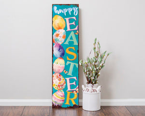 36in Rustic Modern Farmhouse 'Happy Easter' Sign for Front Porch | Easter Outdoor Decor for Front Door