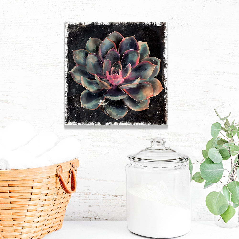 12in Spring Canvas Sign with Succulent Design | Spring Wall Decor, Rustic Farmhouse Decor, Canvas Print Home Decor