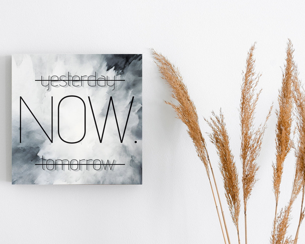 12in 'Yesterday Now Tomorrow' Modern Farmhouse Canvas Wall Art, Wall Canvas Printing, Living Room Home Decor