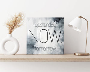 12in 'Yesterday Now Tomorrow' Modern Farmhouse Canvas Wall Art, Wall Canvas Printing, Living Room Home Decor