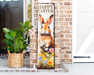 36in Rustic Farmhouse 'Happy Easter' Sign for Front Porch Sign| Easter Outdoor Decor for Front Door