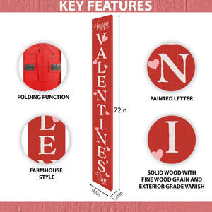 72in Outdoor Happy Valentine's Day Sign for Front Door | Welcome Sign, Welcome Sign for Front Porch Standing