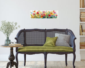 32in Spring Watercolor Style Wildflower Wall Sign | Perfect for Living Room, Entryway, Mantle, Kitchen, Porch, Wall Plaque