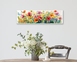32in Spring Watercolor Style Wildflower Wall Sign | Perfect for Living Room, Entryway, Mantle, Kitchen, Porch, Wall Plaque
