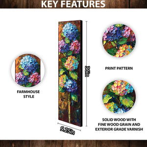 36in Oil Paint Style Hydrangeas Spring Porch Sign | UV Print |  Floral Home Decor | Perfect for Living Room, Entryway, Mantle, Porch