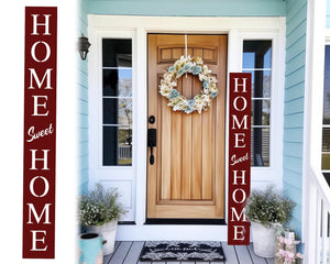 72in Burgundy Home Sweet Home Sign | Rustic Wood Front Door Decor | Farmhouse Porch Sign Decorations | Patio Decor | Wooden Decor