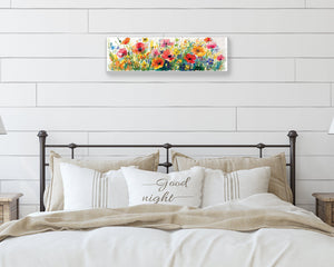 32in Spring Watercolor Style Wildflower Wall Sign | Perfect for Living Room, Entryway, Mantle, Kitchen, Porch, Wall Plaque