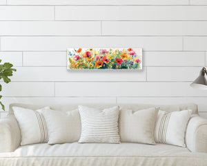 32in Spring Watercolor Style Wildflower Wall Sign | Perfect for Living Room, Entryway, Mantle, Kitchen, Porch, Wall Plaque