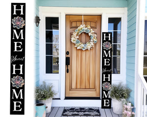 72in Succulent Home Sweet Home Sign | Rustic Wood Front Door Decor | Farmhouse Porch Sign Decorations | Patio Decor | Wooden Decor