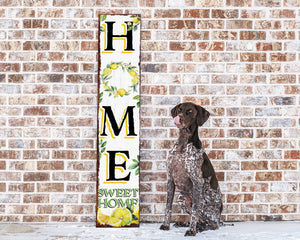 48in Lemon Summer Home Sweet Home Porch Sign | Rustic Wooden Front Door Decor | Outdoor Farmhouse Patio Display Board