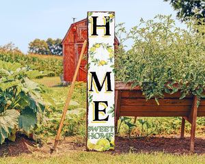 48in Lemon Summer Home Sweet Home Porch Sign | Rustic Wooden Front Door Decor | Outdoor Farmhouse Patio Display Board