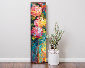 36in Oil Paint Style Hydrangeas Spring Porch Sign | Floral Home Decor | Perfect for Living Room, Entryway, Mantle, Porch| UV Print